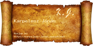Karpelesz Jónás névjegykártya